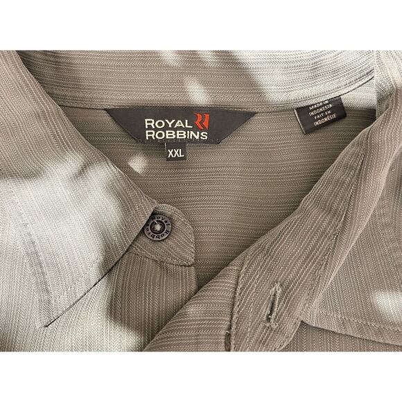 Royal Robbins Shirt Mens 2XL XXL Green Short Sleeve Button Up Modal Blend Hiking - Picture 3 of 7